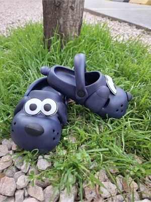 Feelup Incim Doggy Lacivert Köpek Figürlü Sevimli Günlük Bahçe Sahil Plaj Kreş Unisex Çocuk Terlik&sandalet