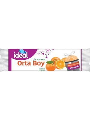 Hd Group Ideal Portakal Kokulu Orta Boy Büzgülü Çöp Poşeti 10'lu 50X60 Cm, Kolay Bağlanır Kokulu Büzgülü Orta Boy Çöp Torbası, Sızdırmaz Yırtılmaz, Geri Dönüştürülebilir Atık Torbası Güçlü Çöp Poşeti