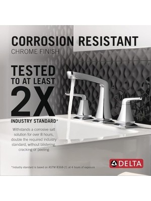 Hd Group Delta Faucet Vesna Yaygın Banyo Bataryası Krom, Banyo Bataryası 3 Delikli, Banyo Lavabo Bataryası, Tahliye Grubu, Endişesiz Gider Kapağı, Krom 35789LF