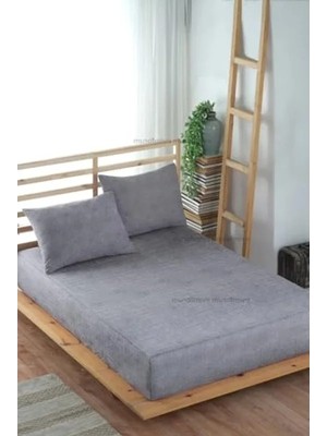 Die Grup Gri Lastikli Çarşaf Takımı, Yastık Kılıflı, Tek ve Çift Kişilik Seçenekleri, 120 x 200