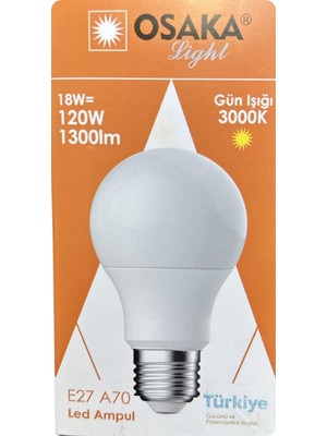 Avarson (2 adet) Osaka 18W (120W) Sarı Işık (3000K) E27 Duylu (Kalın Duy) LED Ampul
