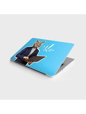 Hd Group Laptop Bilgisayar Notebook Pc Kaplama Etiketi Kedi Yüzü Adam