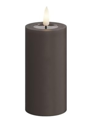 Hd Group Deluxe Homeart Iç Mekan Alevsiz LED Mum - Mocha - Gerçek Alevli ™ Teknolojisi - Pille Çalışan Mum (5 x 10 Cm)