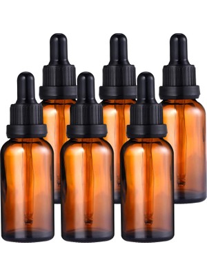 Hd Group Goldge-Goldge 6X30ML Pipet Şişesi, Damlalık Kahverengi Damlalıklı Şişeler Parfüm Yağları Uçucu Yağlar Sıvı Boyalar Parfüm Yağı Örneği