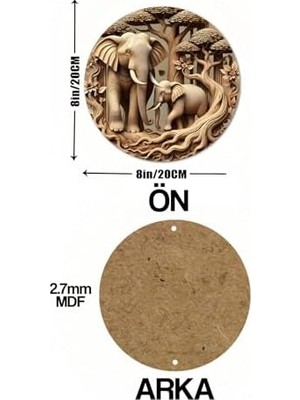 Hd Group Dekoratif Uv Baskılı 3D Gürünümlü Mdf Duvar Süsü – Fil ve Doğa Tasarımı DT090,DT090 20 x