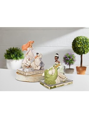 Hd Group - Prenses ve Kurbağa ' Güzellik' Beyaz Ormanlık Heykelcik, 19 cm (Y) x 12 cm (G) x 18,5 cm (D)