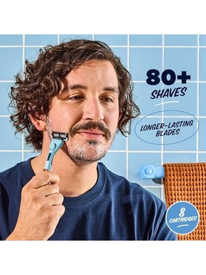 Hd Group Dollar Shave Club | 6 Blade Club Serisi Tıraş Makinesi Dolum Kartuşu, 8 Adet | Dahili Düzeltici Bıçaklı Hassas Kesim Paslanmaz Çelik Bıçaklar | Miras Ile Uyumlu Değil