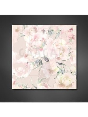 Hd Group Tekli Kare Kanvas Tablo Açık Renk Pembe Renkte Soft Çiçekler, 70 x 70