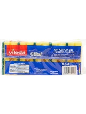 Hd Group 141125 Oluklu Hijyenik Bulaşık Süngeri, Tırnak Koruyuculu, 5'li Ekonomik Paket, Yeşil 3lü Paket