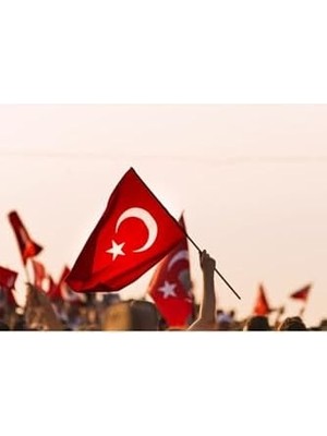 Hd Group Zc Bayrak Sopalı Türk Bayrağı 70X105 Yüksek Kalite Çift Tarafllı Fabrikasyon Baskı Alpaka Kumaş