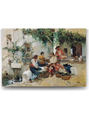 Hd Group Joaquin Sorolla - Selling Melons Tablosu - 125X80CM
