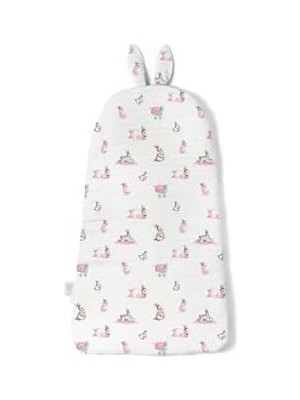 Hd Group Deux LAPINS%100 Pamuk Bebe Lapin Rose Muslin Kundak Battaniye Pembe BSSNT1019