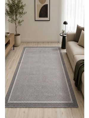 Pelura Halı Sisal Görünümlü Bordürlü Baskılı Kaymaz Yıkanabilir Salon Oturma Odası Mutfak Balkon Halısı Yolluk