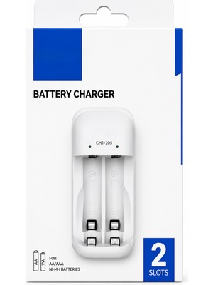 Azurtech CH1-205 Akıllı Pil Şarj Cihazı Aa/aaa Ni-Mh 2 Yuvalı Şarj Aleti