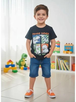 Isobel Erkek Çocuk Dinazor Baskılı Tshirt