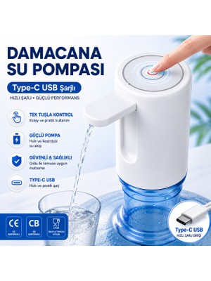 Movitekno Type-C Şarjlı Damacana Su Pompası Yeni Nesil