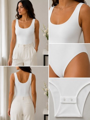 Thb.Edition Kadın U Yaka Çıtlıtlı Atlet Body