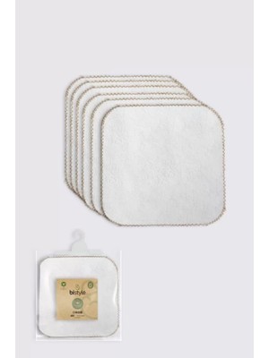 Renas Store Üreticiniz Organik 28X28 6'lı Havlu Mendil 90105 Ekru