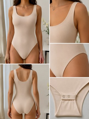 Thb.Edition Kadın U Yaka Çıtlıtlı Atlet Body