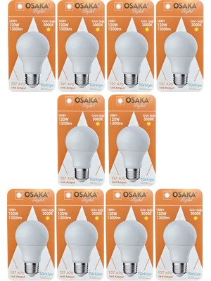 Avarson (10 adet) Osaka 18W (120W) Sarı Işık (3000K) E27 Duylu (Kalın Duy) LED Ampul