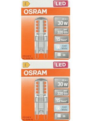 (2 Adet) Osram 2,6W (30W) 4000K (Ilık Beyaz) G9 Duylu LED Kapsül Ampul