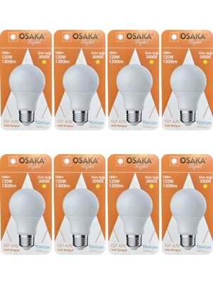 Avarson (8 adet) Osaka 18W (120W) Sarı Işık (3000K) E27 Duylu (Kalın Duy) LED Ampul