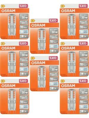 (8 Adet) Osram 2,6W (30W) 4000K (Ilık Beyaz) G9 Duylu LED Kapsül Ampul