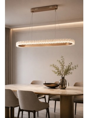 Taşcan Aydınlatma Ibiza Bronz Sarkıt LED Avize Modern Luxury Salon Yemek Masası Üzeri Avize