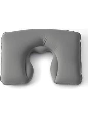 Die Grup Busstier Şişme Seyahat Yastığı Boyun Destekli Taşınabilir ve Ergonomik Tasarım Uçak Araba ve Yolculuklar Için Ideal (Gri)