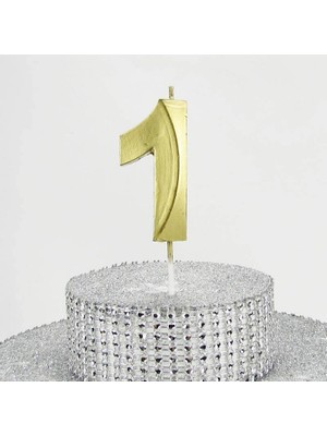 Die Grup 1 Bir Rakamlı Gold (Altın) Mum 6.5 cm