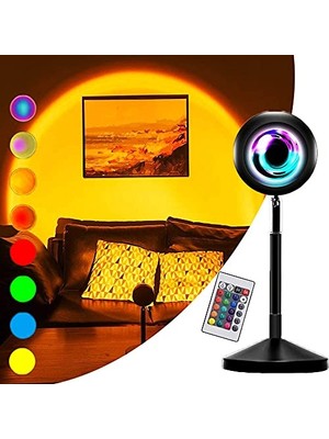 Die Grup Kumandalı Gün Batımı Projektörü Rgb 16 Renk Ufo Projeksiyon USB Masa Lambası          [enerji Sınıfı A+]
