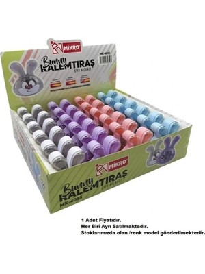 Şahin Kırtasiye Mikro MK-4055-24 Bunny Çift Bıçaklı Kalemtraş 24'lü Stand