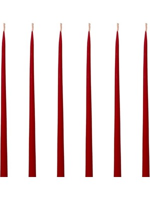Die Grup Petekoğlu (6 Adet x 35CM) Konik Balmumu Mum Şamdan Mumu Kırmızı Doğal Petek Bal Mumu Mum Dekoratif Beeswax Candle Red          [enerji Sınıfı A+]
