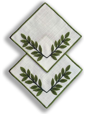Agbtrend Kendin Tasarla - 2 Adet Çıtçıtlı Keten Kokteyl Peçetesi Tabanı 15X15CM