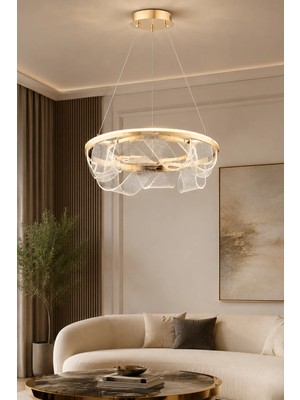 Taşcan Aydınlatma Cordoba Gold Sarkıt LED Avize Modern Luxury Salon Yatak Odası Avize