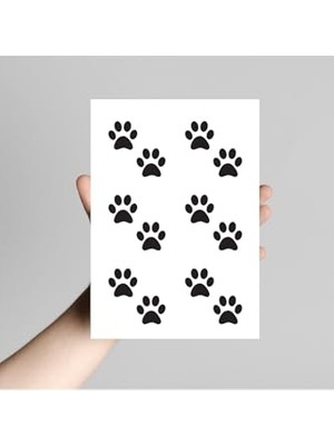 Die Grup Şekilli Sticker, Pati, 3x3 cm 2 Sayfa