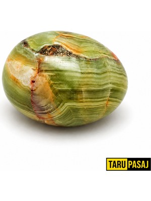 Taru Pasaj Oniks Doğal Taş Yumurta Obje – El Yapımı Dekoratif Taş Biblo 2x3 Inç