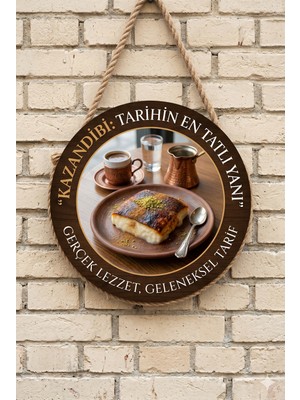 Mayeka Kazandibi Temalı Pastaneler Tatlıcılar Restoranlar Için Ahşap Duvar Kapı Dekoratif Süs Tablo