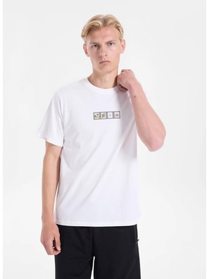 Jack & Jones Bej Erkek Regular Fit Pano Desen T-Shirt 12306234 Jorscene Tee Ss Crew BSS26