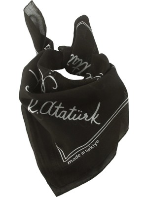 Eco Lounge Atatürk Imzalı Desenli Bandana 50*50