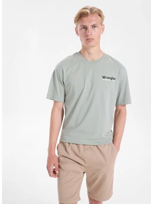Wrangler Turkuaz Erkek Relaxed Logo Baskılı T-Shirt W2610027306 Turkuaz T-Shirt