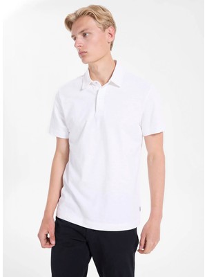 Wrangler Beyaz Erkek Regular Fit Polo T-Shirt W2610193100 Beyaz Polo T-Shirt