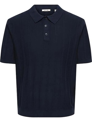 Only & Sons Lacivert Erkek Kazak 22036558 Onsthıjs  Rlx Ss Polo Knıt