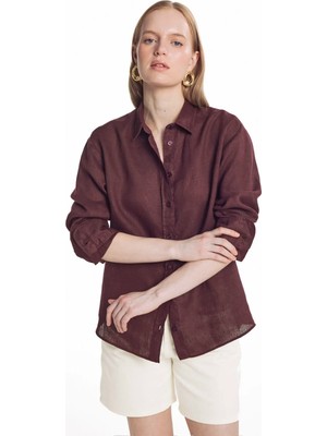 Ted Baker Bordo Kadın Gömlek TBWRSH2096-1