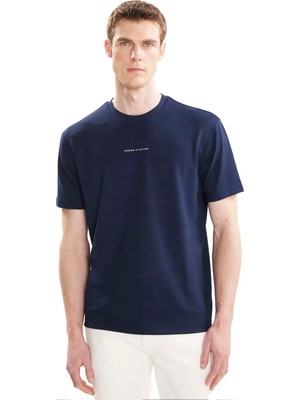 Ted Baker Lacivert Erkek Slogan Baskılı T-Shirt TBMRTS3024