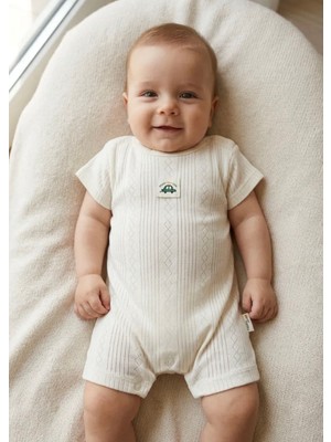 Aki Moda Kids Aki Moda Kıds % 100 Pamuk Ajurlu Kısa Kollu Bebek Tulum