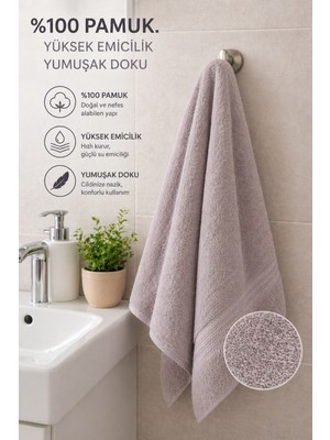Vanillasoft 50 x 90 El Yüz Havlusu 100% Pamuk Yüksek Emicili Spor Fitness Kuaför/berber Havlusu