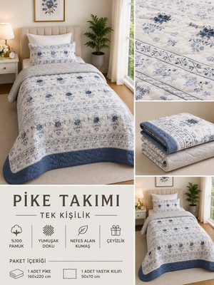 Yatak Örtüsü Tek Kişilik Pike & Battaniye & Ince Yorgan
