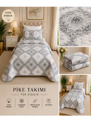 Yatak Örtüsü Tek Kişilik Pike & Battaniye & Ince Yorgan