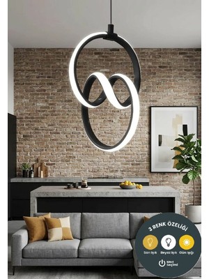 UltraMint Modern Renkli Signature Sarkıt Siyah Avize, Salon, Mutfak ve Çocuk Odası Için